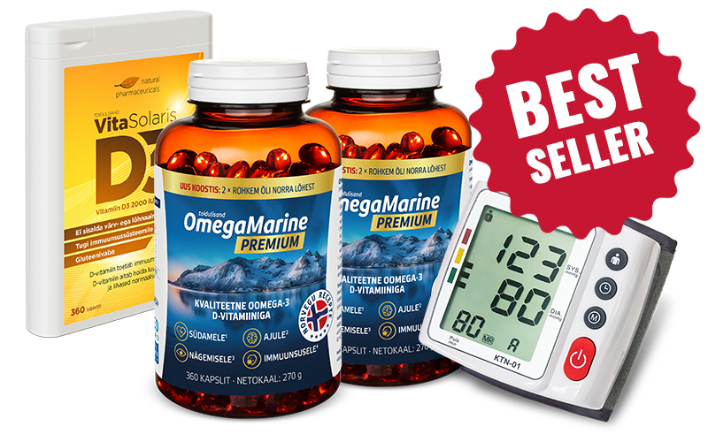 OmegaMarine Premium premium-komplekt — aastavaru ja tasuta kingitus